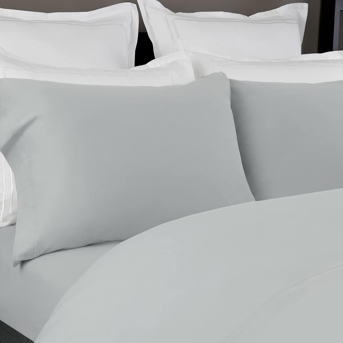 Briarwood Home Jersey Sheet Set 4pc Knit Bedding Set Pure Cotton Bed Sheet Set Breathable Deep Pocket Easy Fit Comfortable Cozy T-Shirt Soft Sheets Premeium Cotton Bedding Set (Light Grey, Queen)