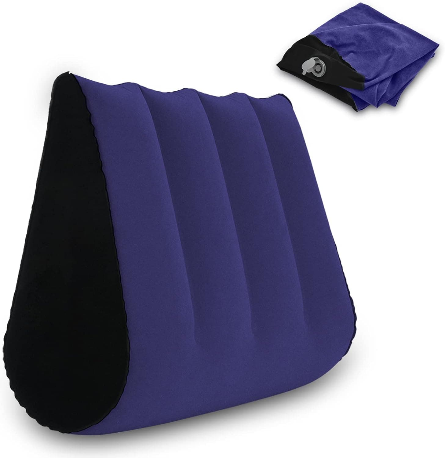 DASGUTES Inflatable Wedge Pillow for Travel - Positioning Triangle Pillows for Sleeping, Knee Support, Reading, Backrest, Inflatable Camping Pillow Comfortable for Travel, Hiking or Backpacking