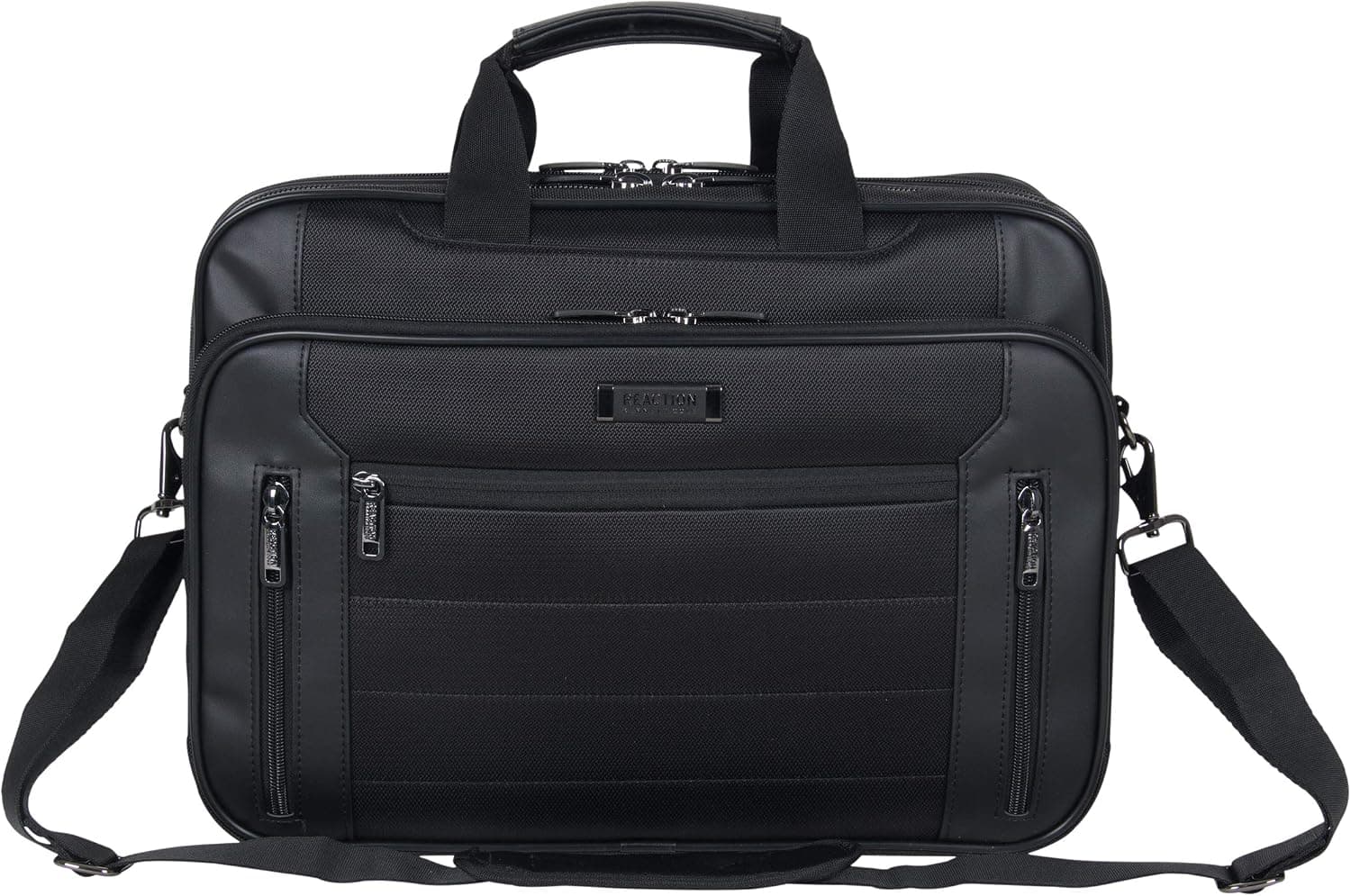 Kenneth Cole Reaction Keystone 1680d Polyester Dual Compartment 17" Laptop Business Portfolio, Black