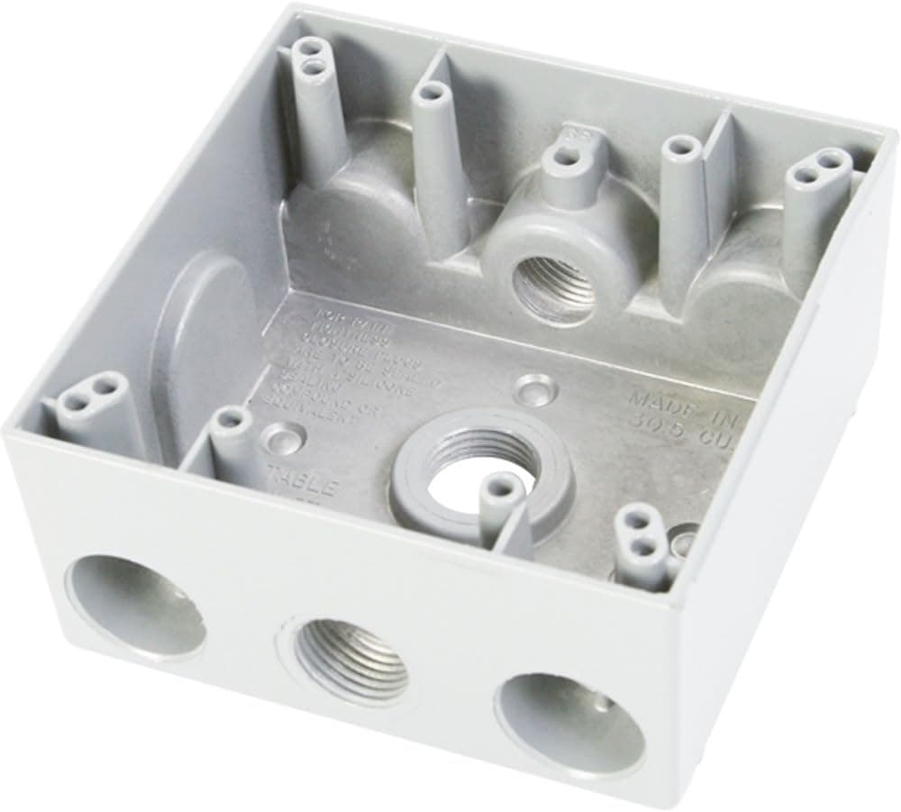 Greenfield Made in The U.S.A. B232WS Series Weatherproof Electrical Outlet Box, White