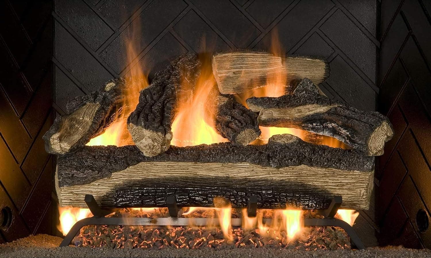 Sure Heat MO24DBNG Sure Heat Mountain Oak Dual Burner Vented Gas Log Set, 24-Inch, Natural Gas
