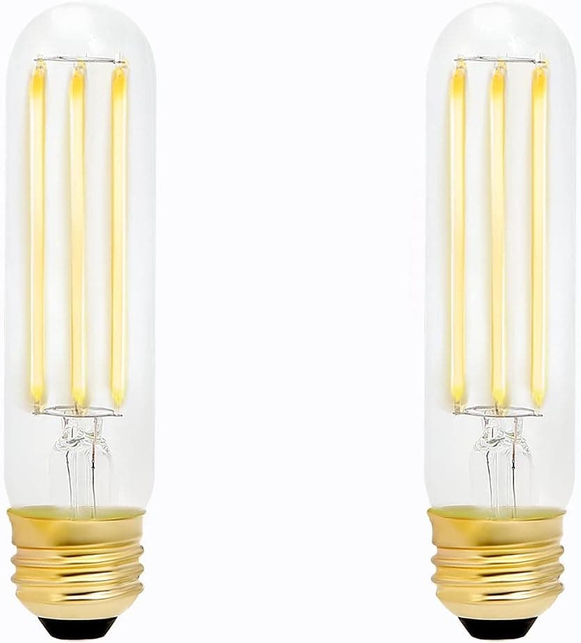 Dimmable T10 LED Tubular Edison Light Bulbs Tube Vintage Led Bulbs 60 Watt Equivalent E26 Medium Base Clear Glass For Cabinet Exit Signs Switchboards Antique Aquariums Displays Podium lamp(5.1"-4000K)
