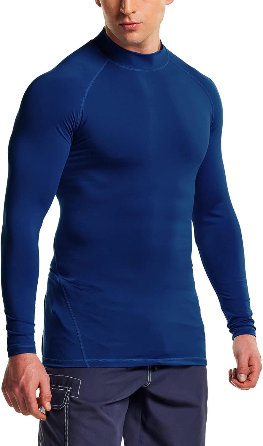 TSLA Men's UPF 50+ Long Sleeve Rash Guard, UV/SPF Quick Dry Swim Shirt, Water Surf Swimming Shirts