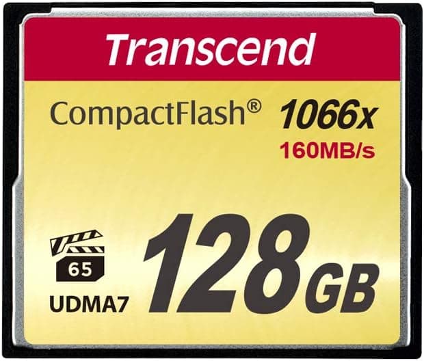 Transcend 128GB Compact Flash Memory Card 1000x (TS128GCF1000)