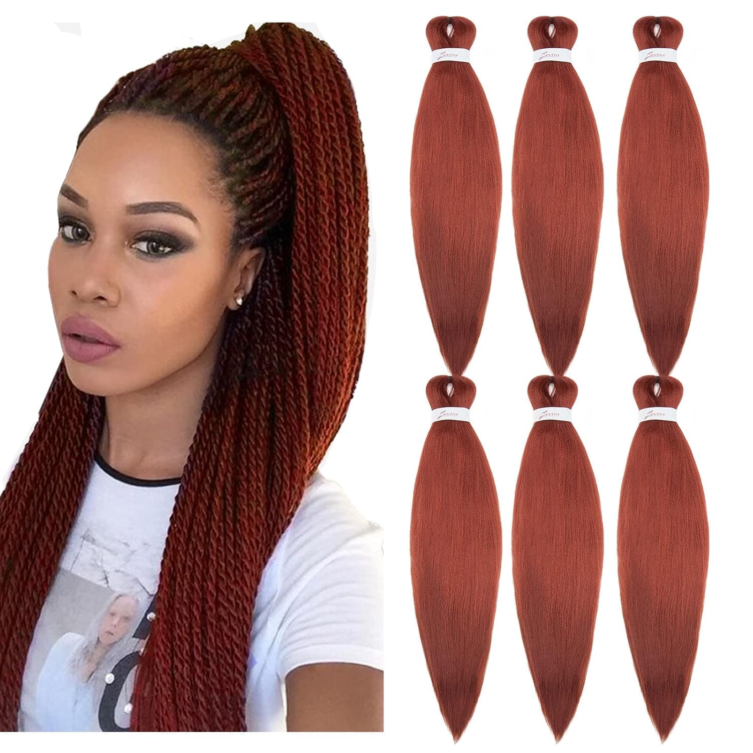 Pre-Stretched Braiding Hair Extensions Hot Water Setting Braiding Hair Easy Braid Crochet Hair Professional Itch Free Synthetic Fiber Soft Yaki Texture Braids hair 26In （6 Bundles,350)