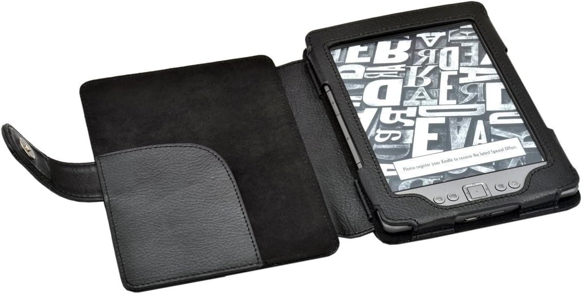 Odyssey Leather Cover Case for Kobo Touch / Amazon Kindle 4 - black