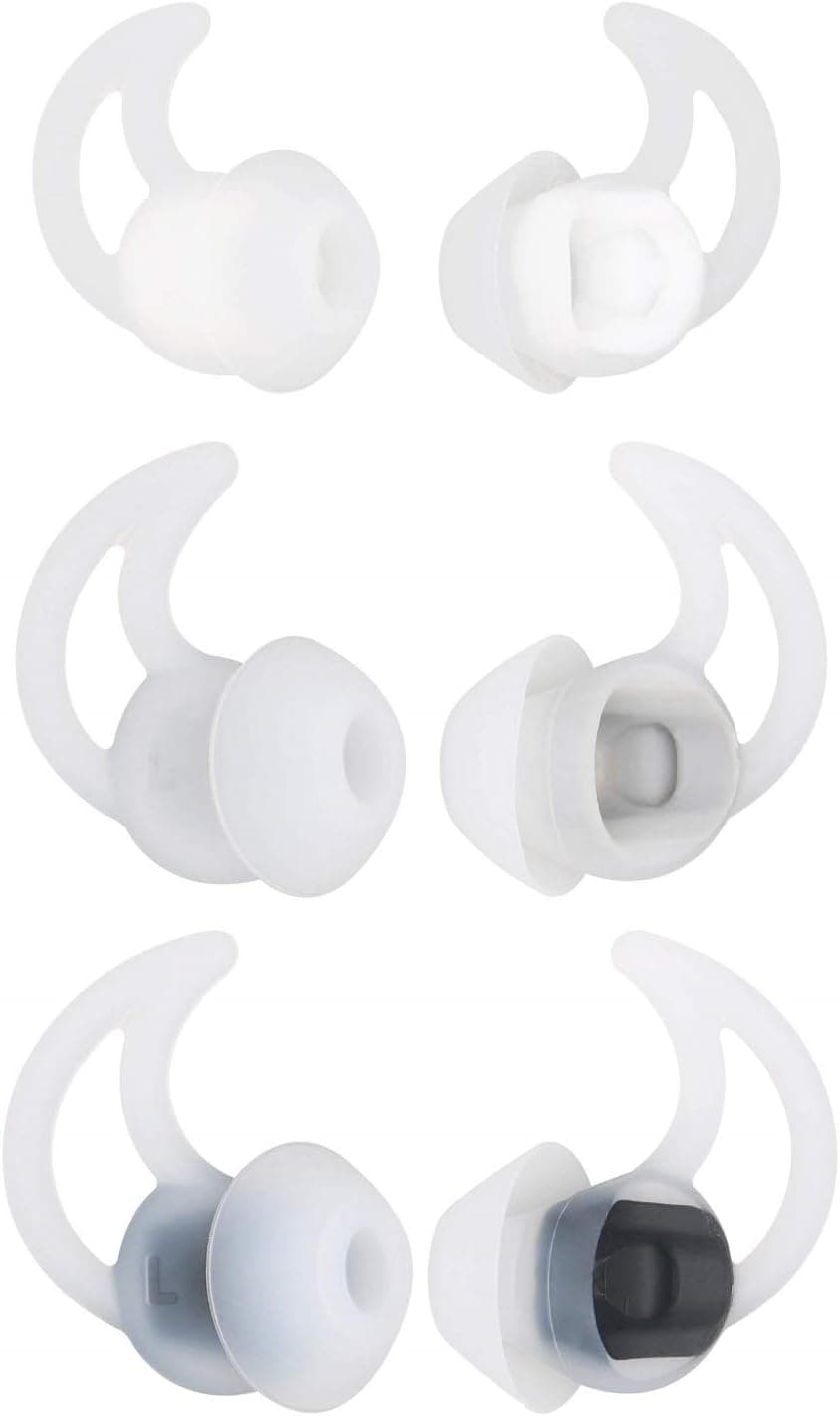 JNSA Replacement Ear Tips Covers Gels Buds Tips for Bose SoundTrue Bose SoundSport in-Ear Headphones,SML 3 Size 3 Pairs, Tips for Bose,White