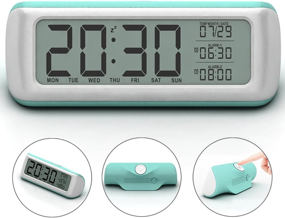 Alarm Clock, Awakelion 5.5" Large Digital Alarm Clock with Backlight,2 Alarms, Snooze, Optional Weekday Alarm, Rotate Button Easy Setting for Kids and Teens