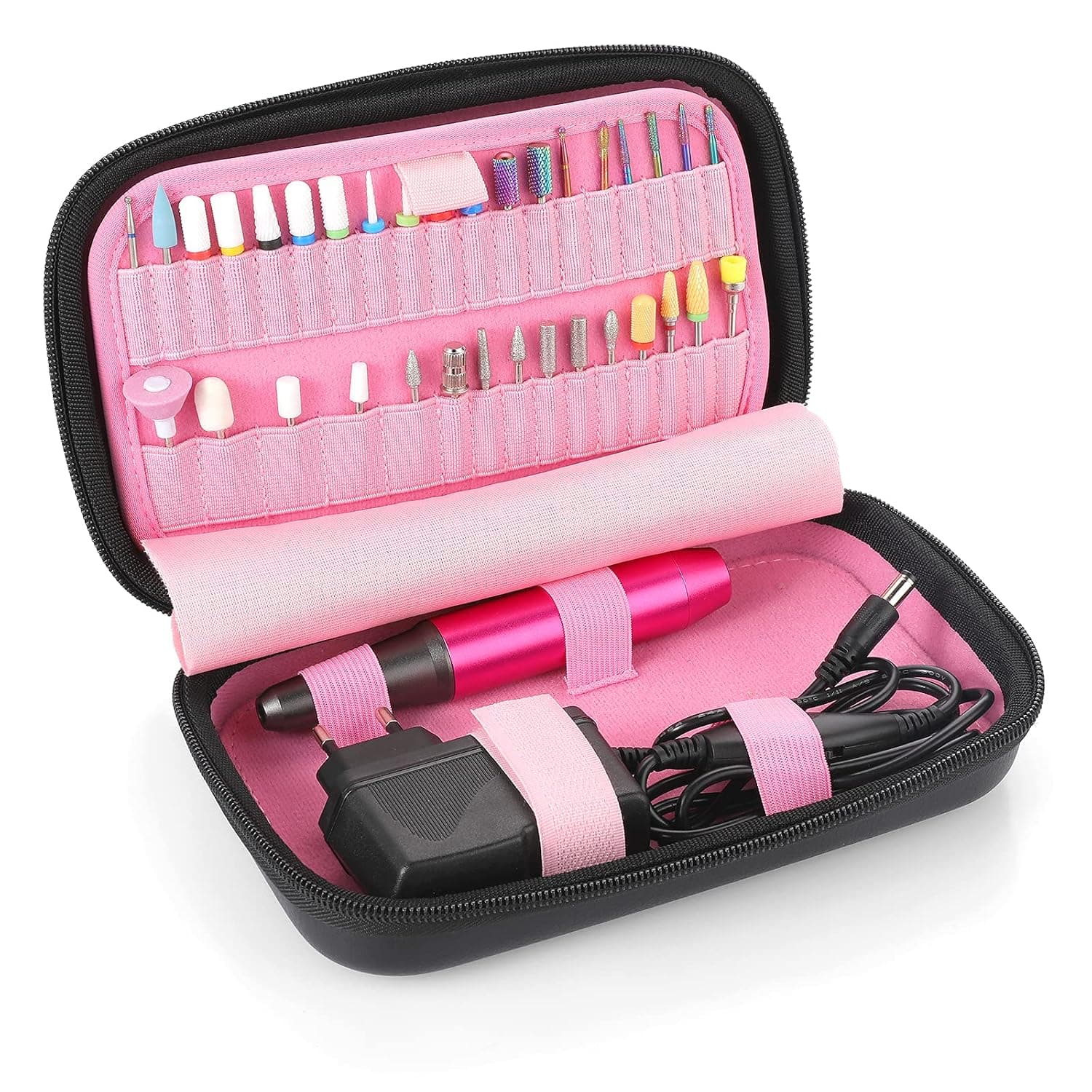 MAQUITA Nail Drill Bits Organizer Storage Case and Acrylic Nail drill Kit Container with Waterproof Portable Organizer Bag for Efile Accessories Tools（Only Case）