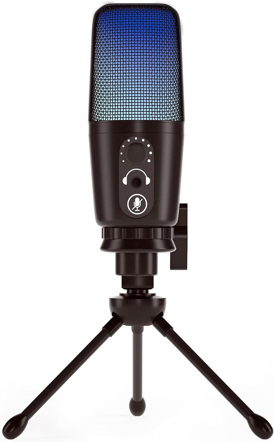 Top-Longer RGB USB Microphone PC Computer Podcast Condenser Mic Kit -Red