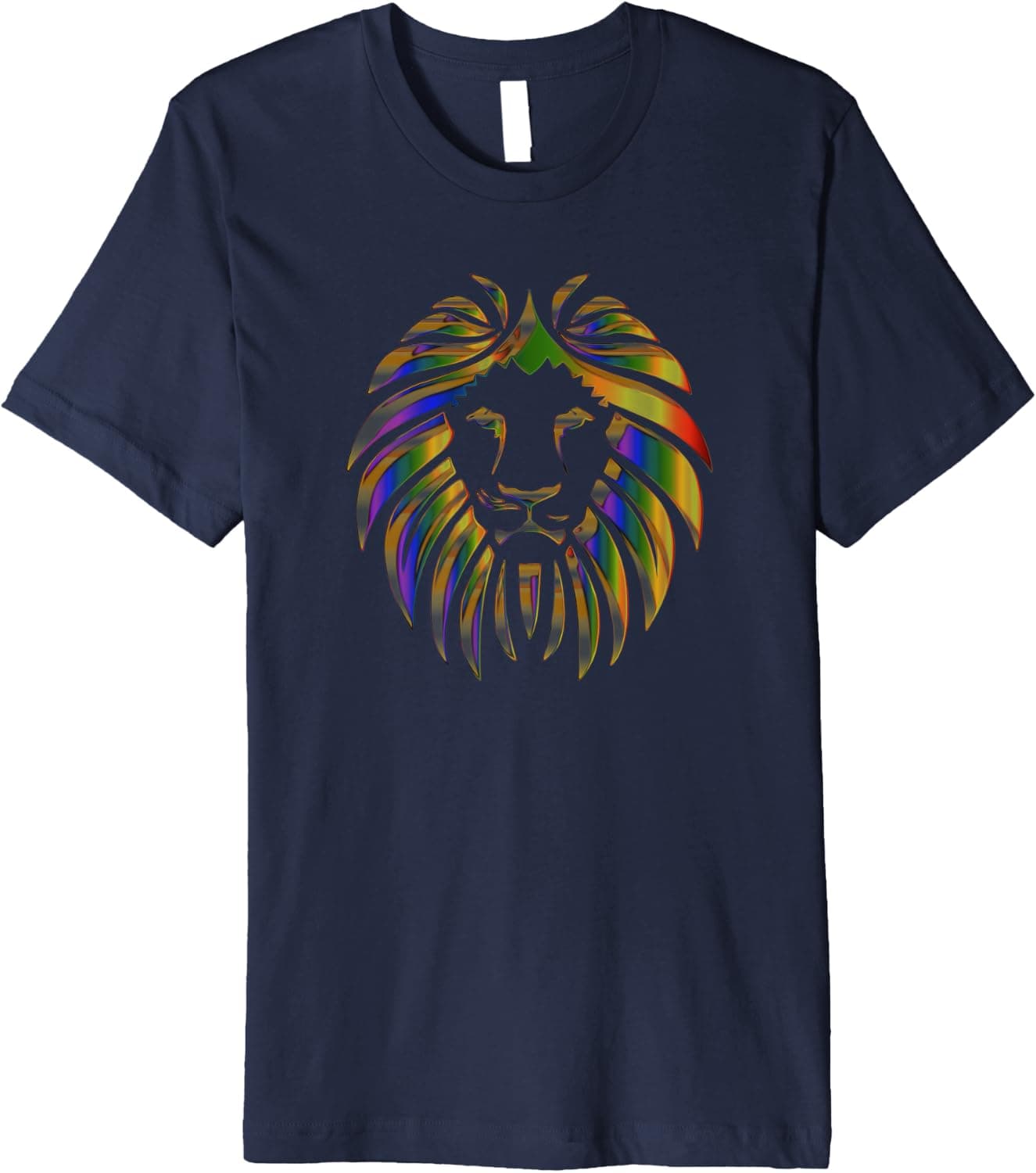 Cool Lion Head, Colorful Animal Premium Novelty T-Shirt
