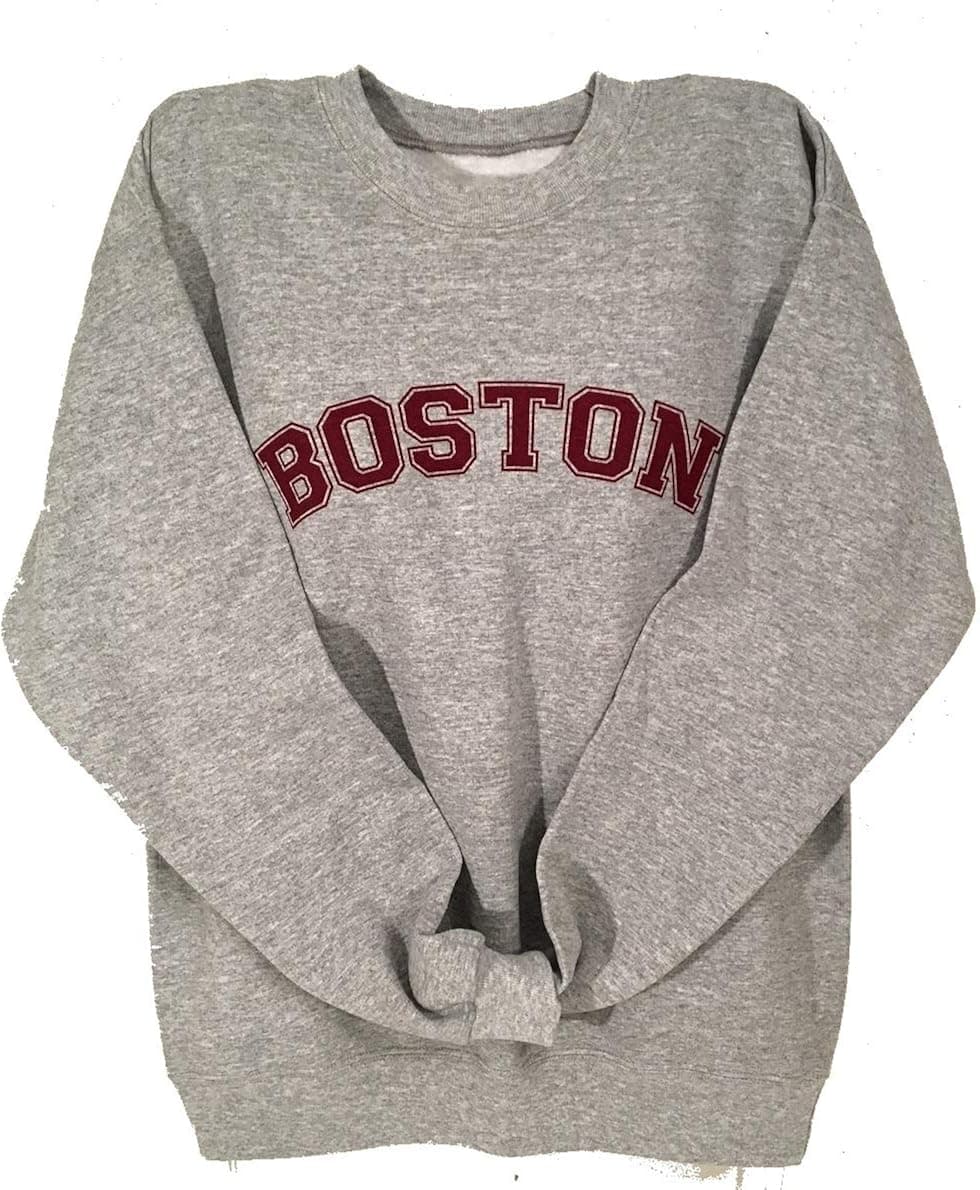 Dalliance Boxers Sport Gray Boston Sweatshirt with Maroon Imprint