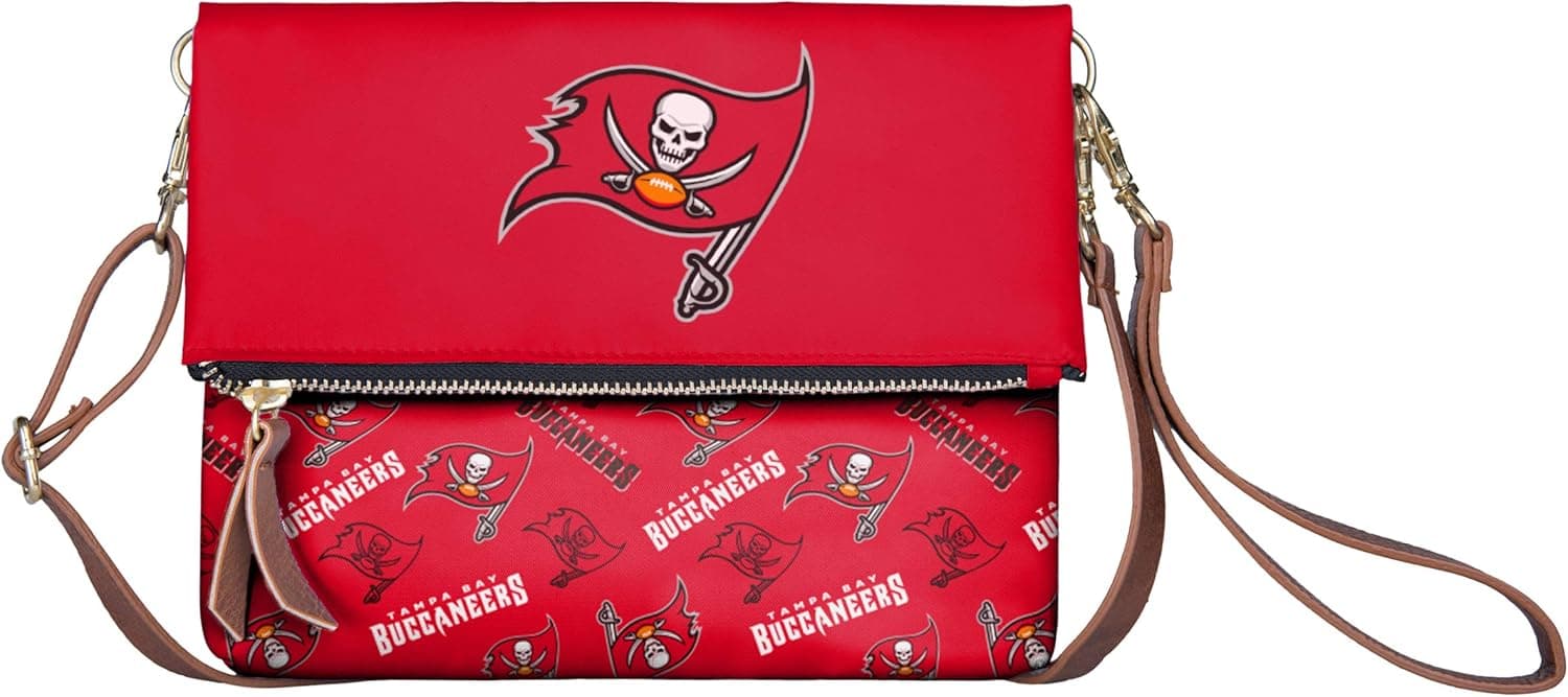 FOCO NFL Team Logo Printed Collection Foldover Purse Handbag Bag Tote
