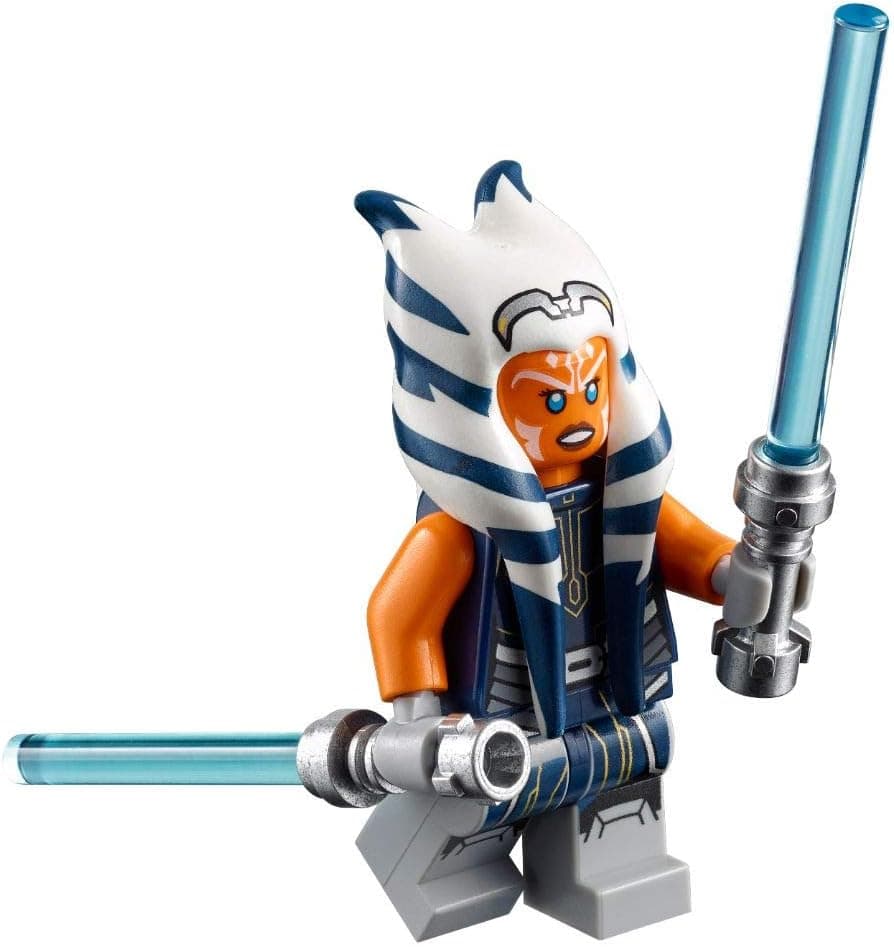 Lego Star Wars Ahsoka Tano (Adult) Minifigure - Dark Blue Jumpsuit/w 2 Lightsabers from 75283
