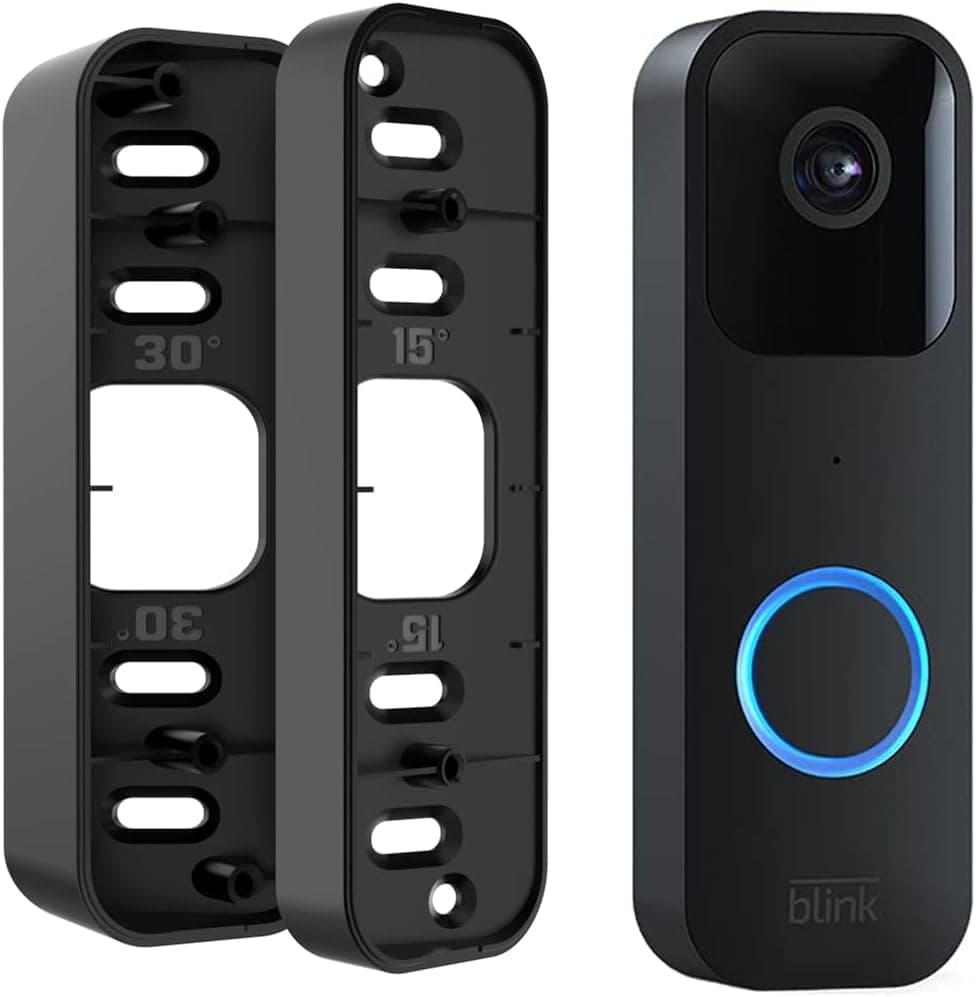 All-new Blink Doorbell Corner Mount, Adjustable Angle (15/30/45 Degrees) Mount Kit for Blink Video Doorbell, Wider Viewing Range Blink Wedge Mount, Blink Doorbell is NOT Included(Black)