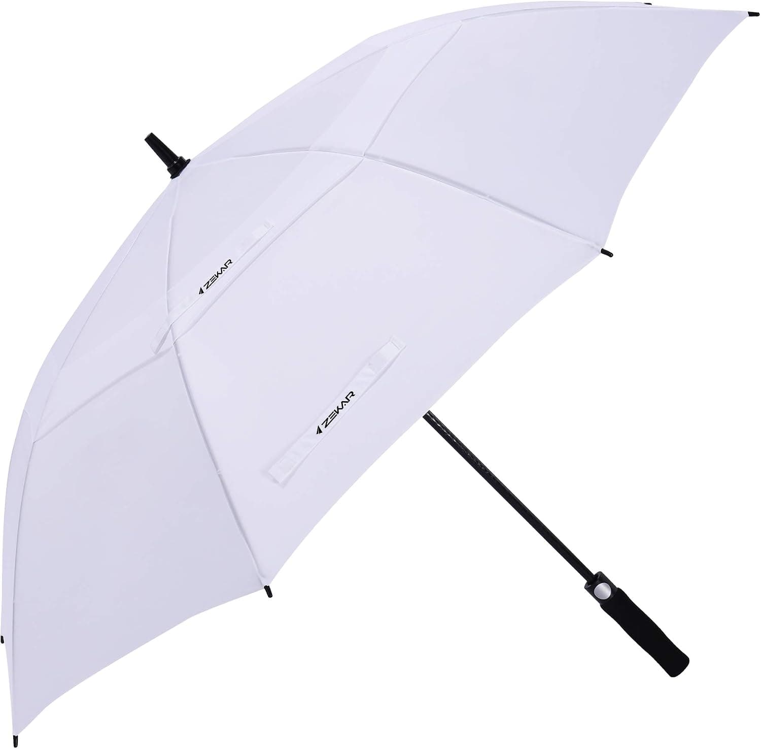 ZEKAR 54/62/68 Inch Windproof Large Golf Umbrella, Oversized Double Canopy Vented Waterproof Stick Umbrellas Automatic Open for Men Women, Including Wooden Handle Version