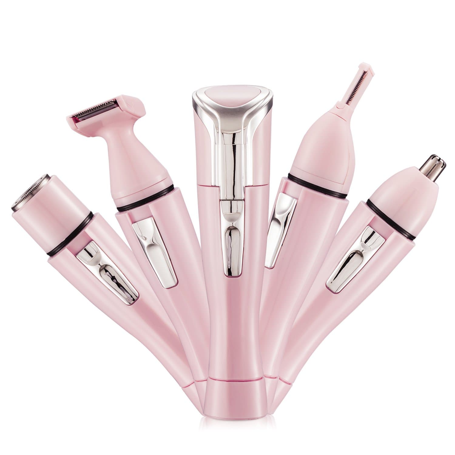 Bikini Trimmer Electric Women Shaver 4 in 1 Nose Trimmer Eyebrow Trimmer Battery Operated Lady Shaver Hair Removal Set Face Body Grooming Kit