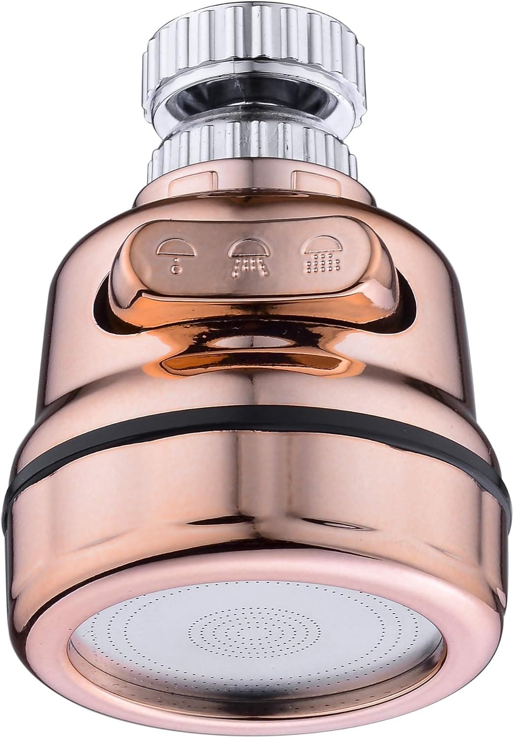 EIGSO Movable Kitchen Sink Aerator - 360° Rotatable Faucet Sprayer Head Replacement for Kitchen, Multi-function Anti-Splash Tap Aerator Faucet Nozzle with 3 Modes Adjustment, Gold