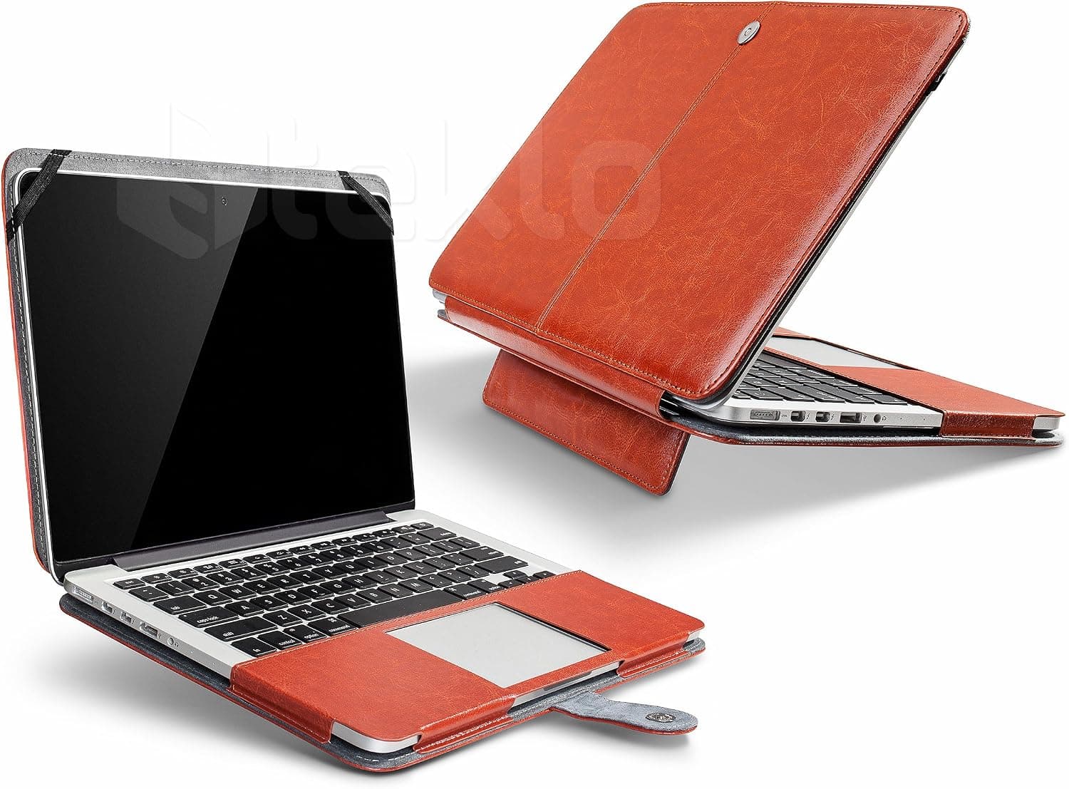 Steklo - MacBook Pro 13" Retina Display Case PU Leather Hard (New Models: A1502 and A1425) Cover for 13.3" - TAN Brown