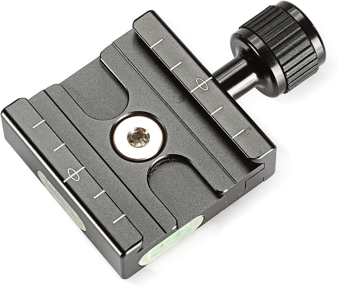 Neewer Aluminium 50mm Quick Release Plate QR Clamp 3/8-inch with 1/4-inch Adapter and Built-in Bubble Level