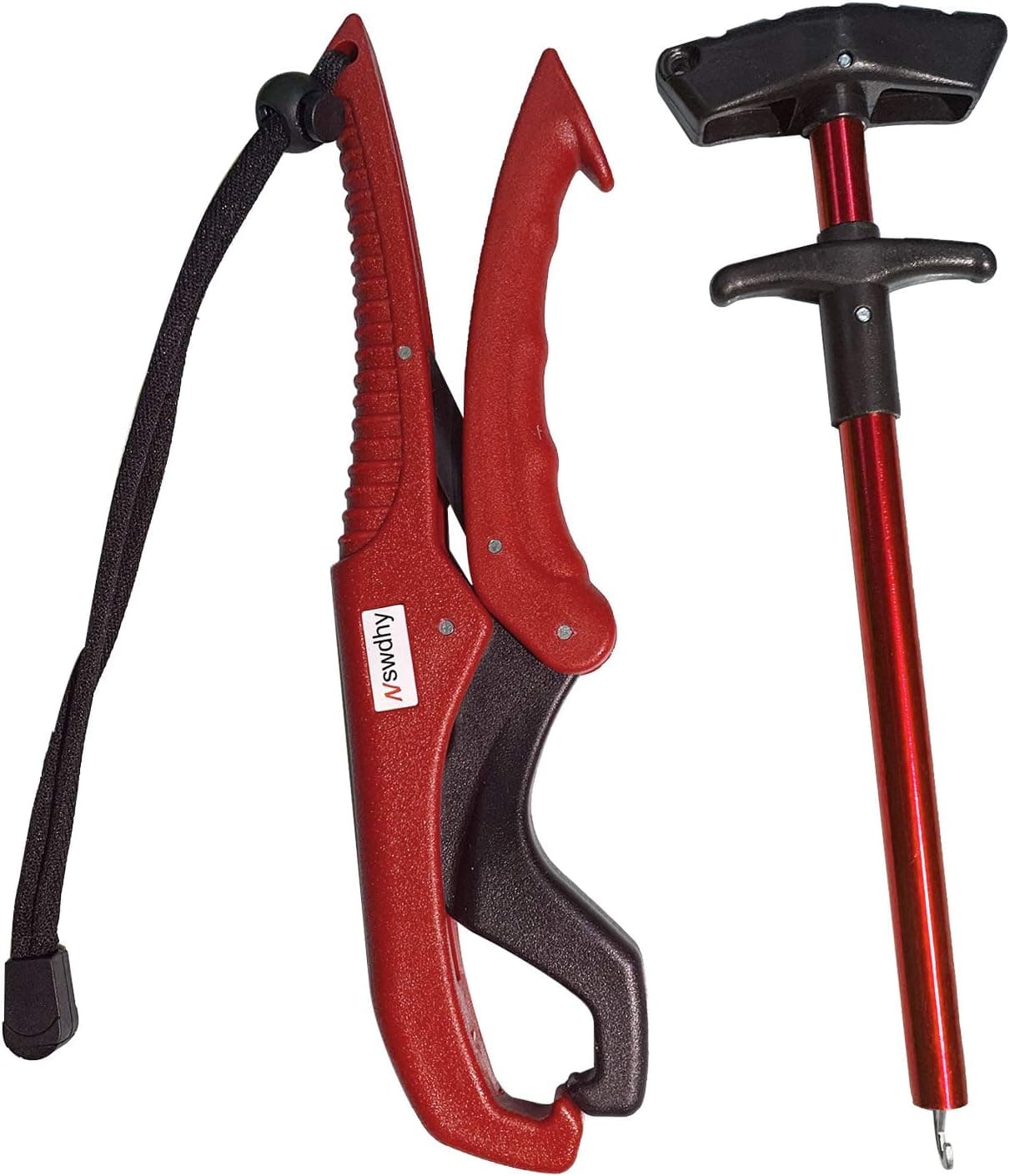 Nswdhy Fish Lip Gripper Floating Fish Gripper Combo Kit Easy Fish Hook Remover New Squeeze-Out Fish Hook Separator Tools and Fishing Pliers Fishing Accessories (Red)