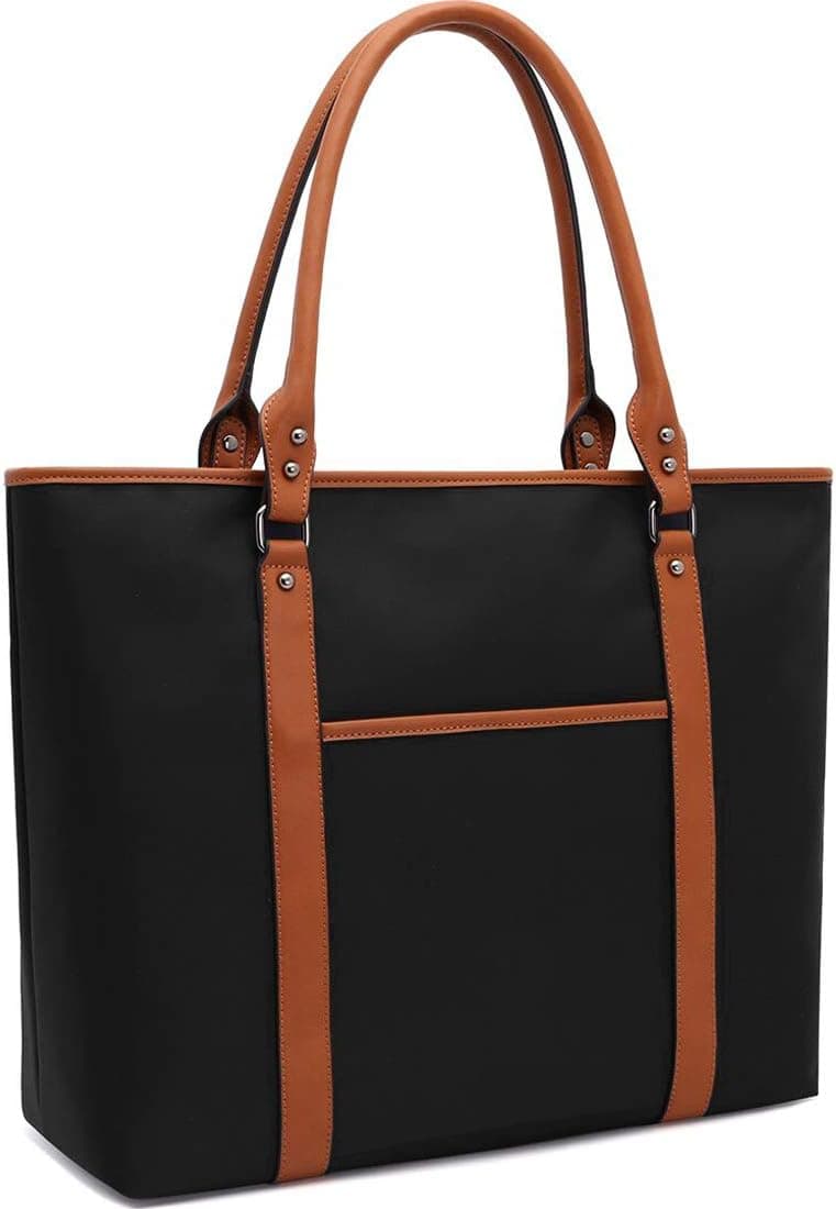 ZYSUN Laptop Bag,Work Bag 15.6-17 inch Laptop Bag for Women Durable Water-repellent Nylon Briefcase Large Laptop Shoulder Bags for Teachers College Lady Office Ladies,Black