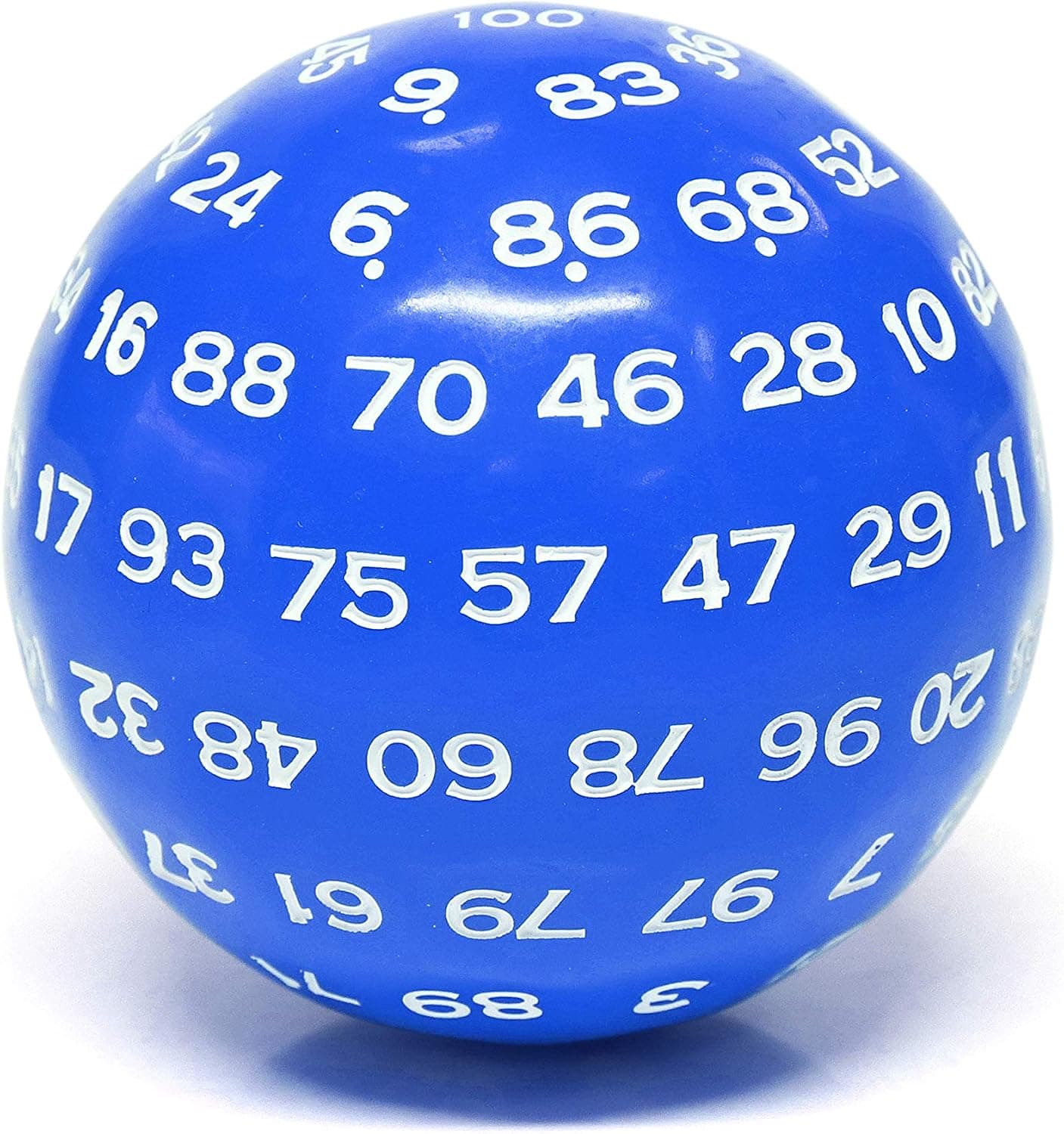 Colorful 100 Sided Polyhedral Dice (D100) | Solid Blue Color,with White Numbering (45mm) ,for Dungeons and Dragons DND MTG RPG Poker Games Replacement with Grey Waterproof Bag