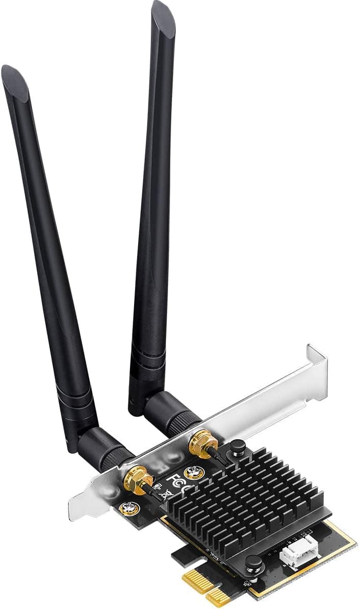 Cudy AX3000 WiFi 6 PCIe Card, Bluetooth 5.0 PCIe Adapter, 2402Mbps + 574Mbps, 160MHz, WPA3, Bluetooth 5.0/4.2/4.0, 802.11 ax/ac/a/b/g/n, Windows 10 64-bit Only (WE3500)