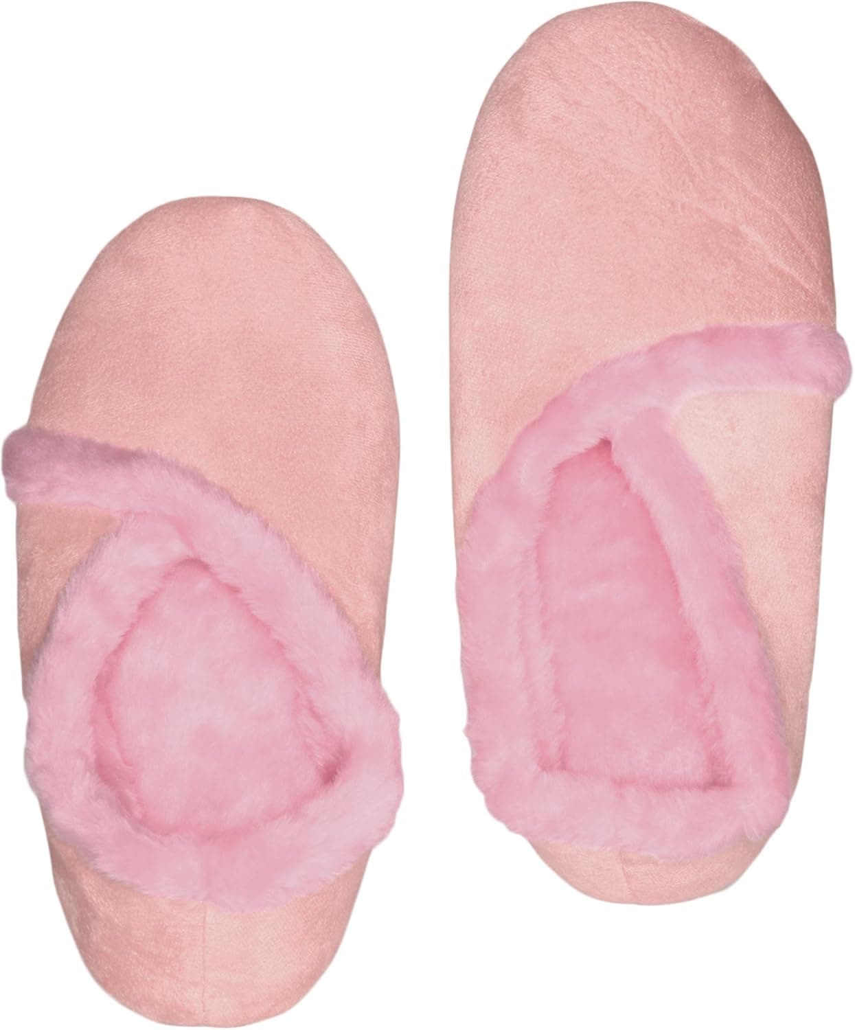 DeluxeComfort Women's Memory Foam Slippers, Size 9-10 - Faux Fur-Lined Suede - Indoor House Slippers - Non-Slip Rubber Sole - Women's Slippers, Pink, (LSFL-002-910)