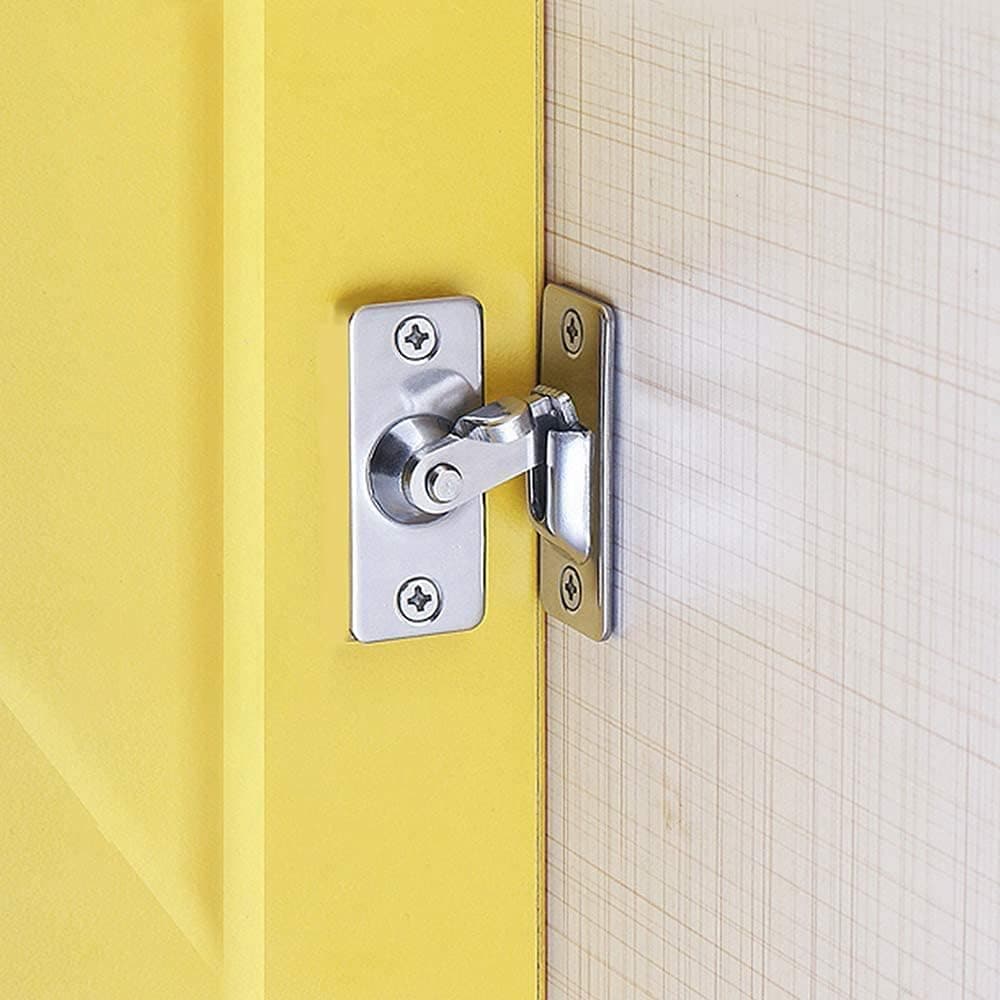 [2 Small] 90 Degree Right Angle Door Lock Lock Bolt Lock cam Lock for Door and Window Sliding Lock bar Bolt Storage Sliding Door Lock Sliding Latch Lock Door Buckle Special Door Lock