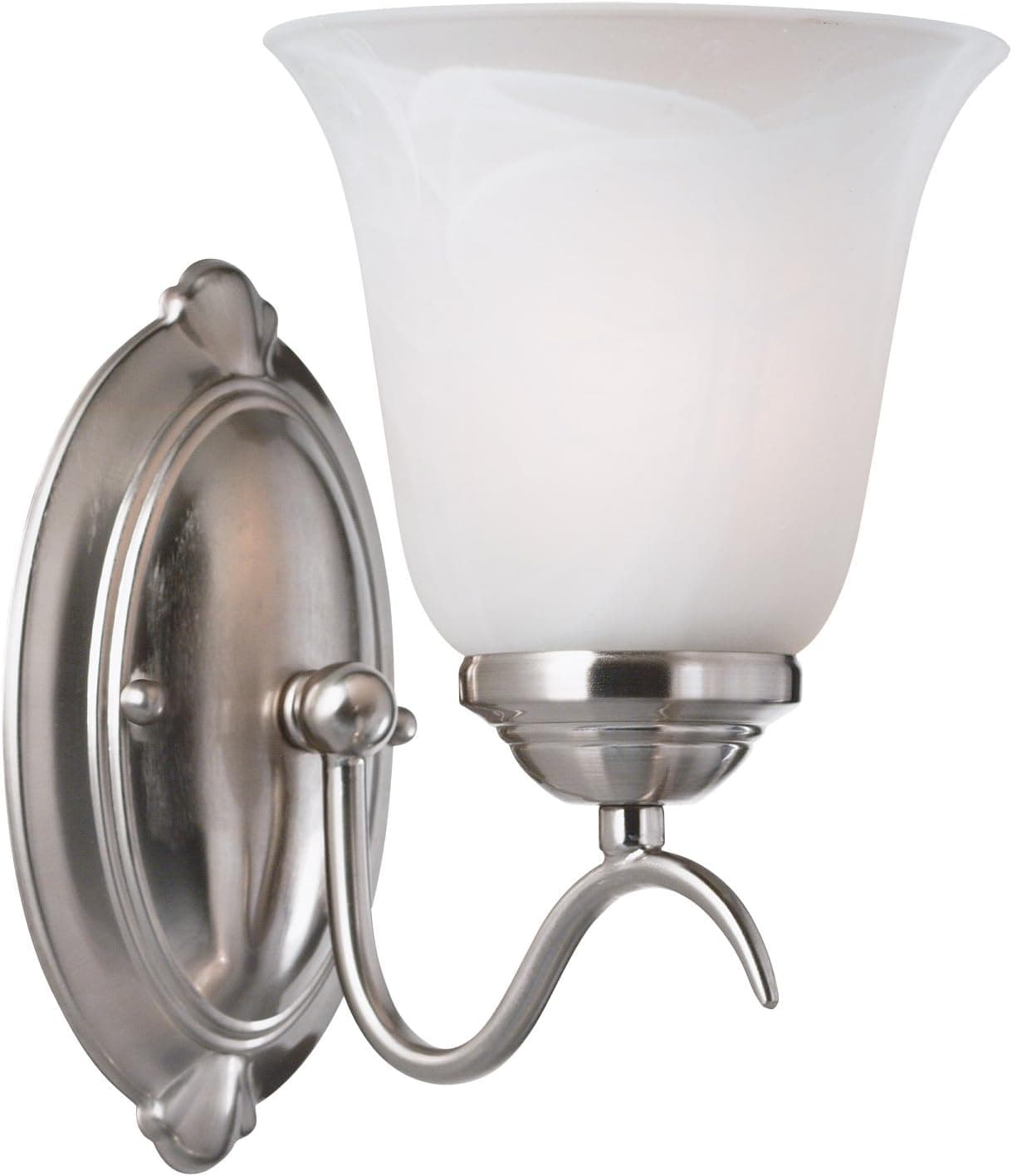 Kenroy Home 90211BS Medusa 1-Light Wall Sconce with Alabaster Glass Shade, Brushed Steel