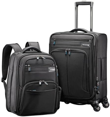 Samsonite 2-piece Laptop Backpack and 21" Carry on Spinner Luggage Set - Black