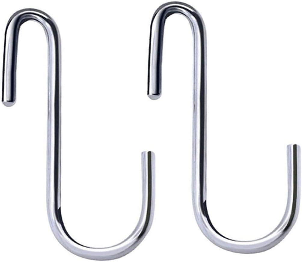 Amoet 30 Pack S Shaped Hooks, Heavy Duty S Hooks Pan Pot Holder Rack Hooks Hanging Hangers Hooks for Kitchen, Bathroom, Bedroom, Garden and Office (S Hook/Silver/2.4")