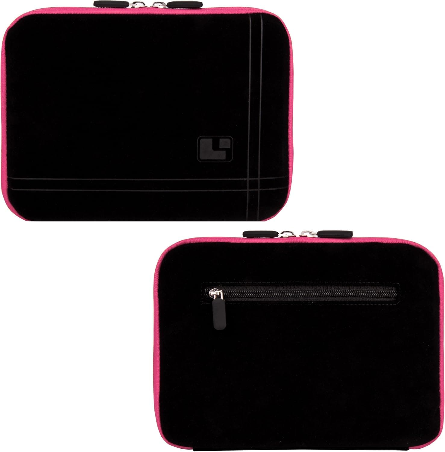 SumacLife Microsuede Shock Proof Sleeve case for Azpen, Archos, Coby, Alcatel, Archos, Tablets up to 8.5 inches (Black Pink)