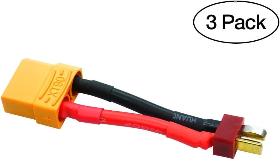 (3 Pack) XT90 Female to Deans-Type Male Conversion Adapter for RC Batteries