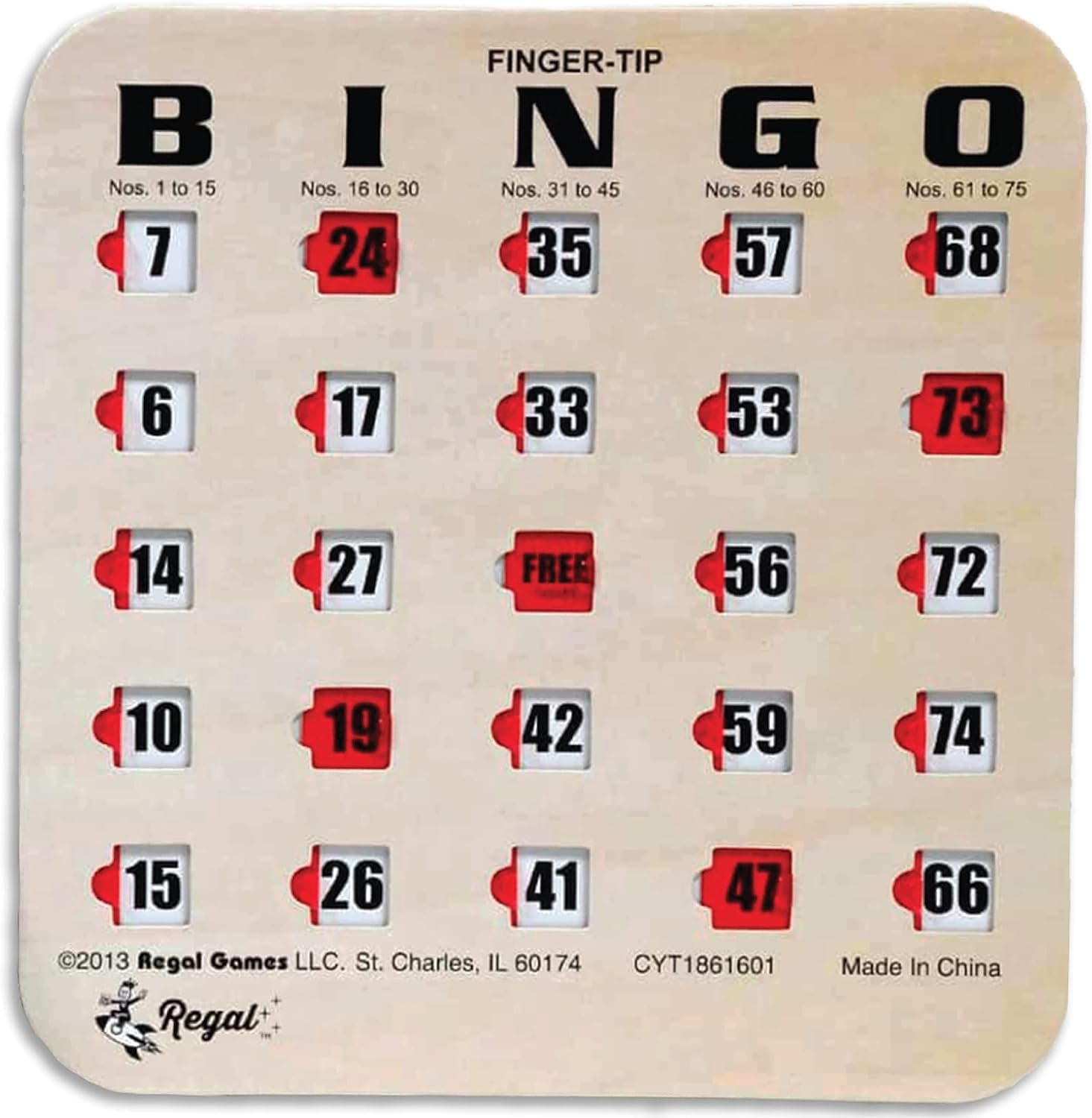 Regal Games - Finger-Tip Shutter Slide Bingo Cards - 50 Pack - Woodgrain - Perfect for Group Events, Bulk Purchasing - Non Repeating Set