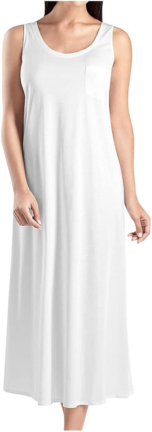 Hanro Women's Cotton Deluxe Long Tank Nightgown