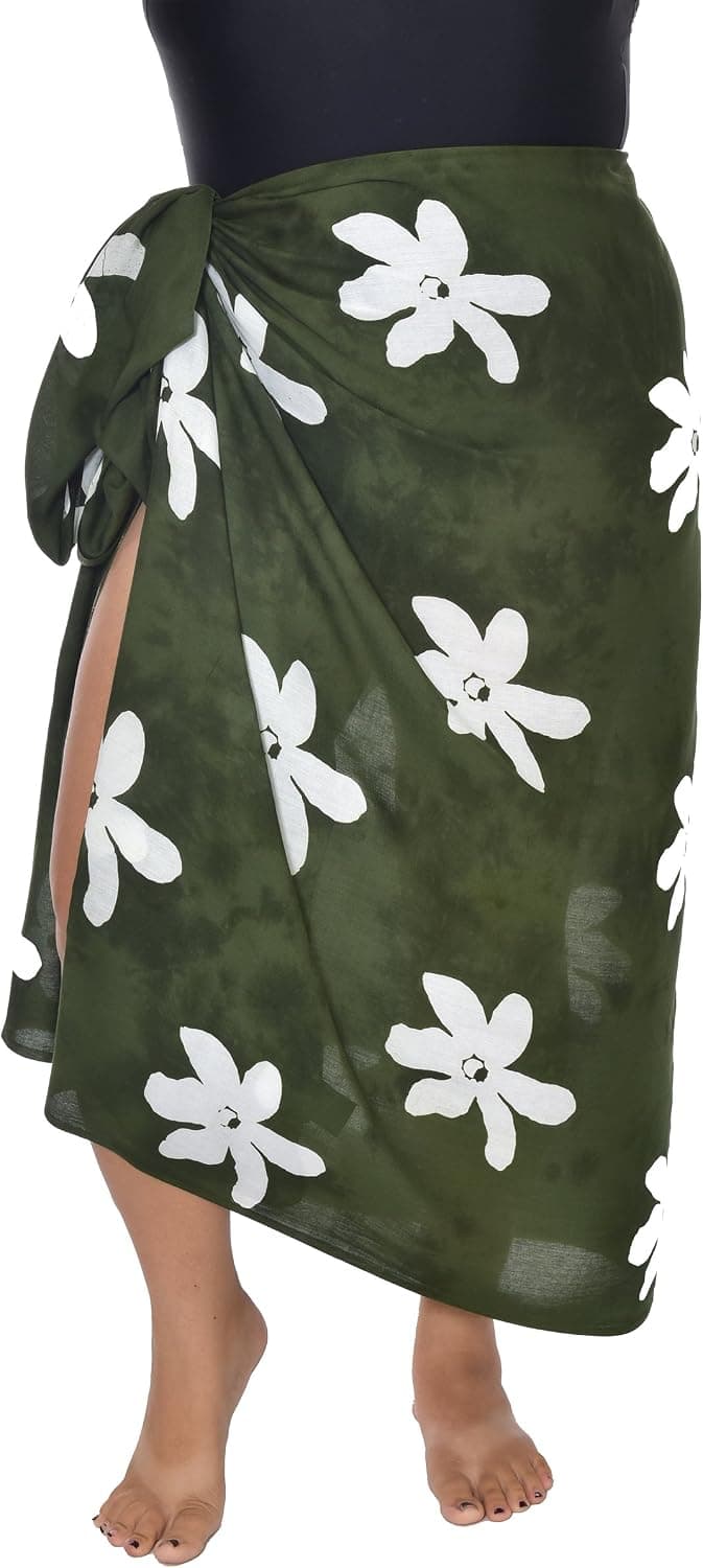 Casual Movements Women's Plus Size Flower Swimsuit Coverup