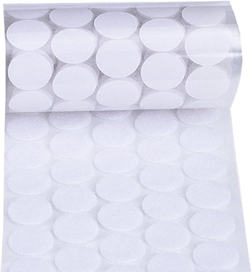 TOMKIRA OKEPS Hxeredueeef YuanKanJu WISHAVE 500pcs 3/4" 20mm Diameter Sticky Back Coins Self Adhesive Round Dot Loop Side Tapes White