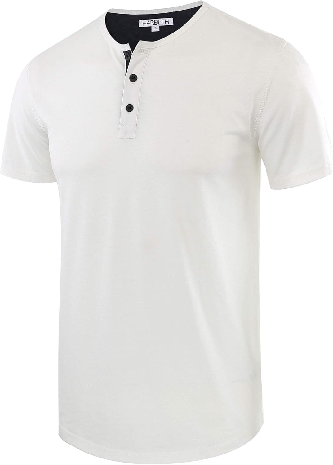 HARBETH Men's Casual Soft Athletic Regular Fit Short Sleeve Henley Jersey Shirt