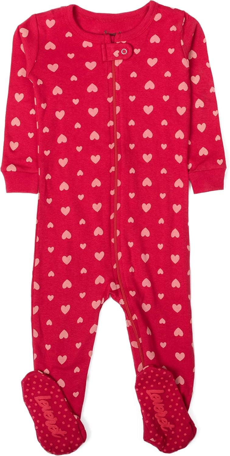 Leveret Fleece Baby Boys Girls Footed Pajamas Sleeper Kids & Toddler Christmas Pajamas (3 Months-5 Toddler)
