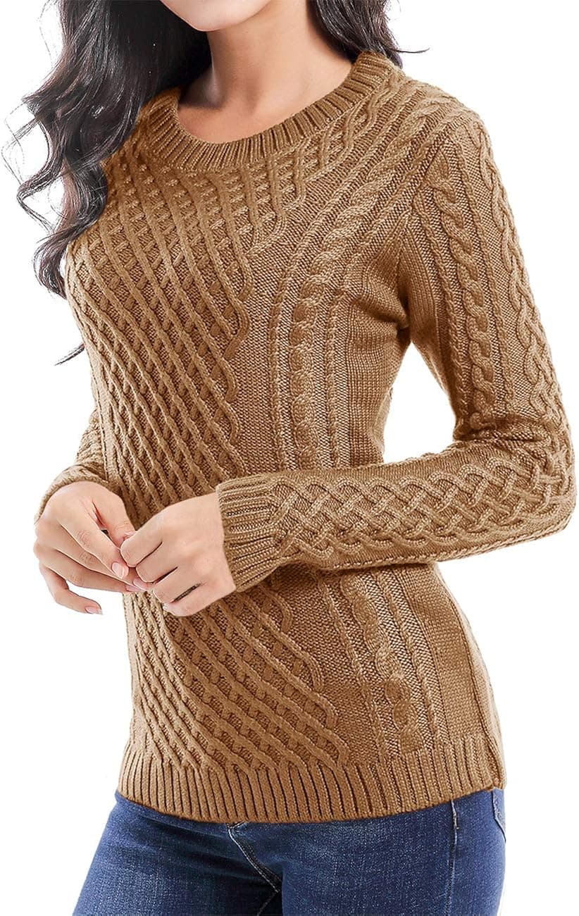 v28 Women Crew Neck Korea Knit Stretchable Elasticity Long Sleeve Sweater Jumper