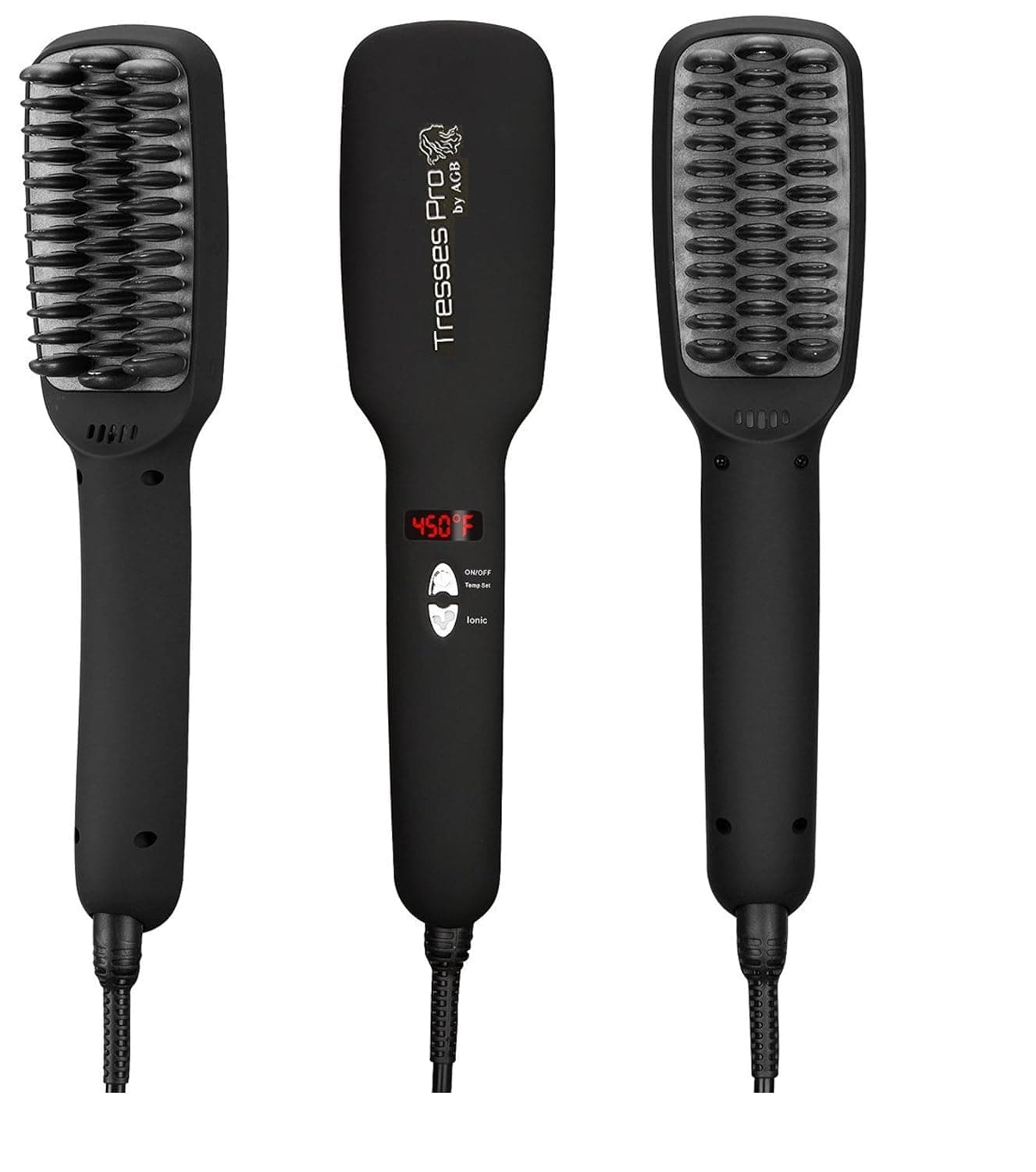 Hair Straightener Brush for hair straightening detangling, a ceramic hair straightener for sexy straight hair styling by AGB