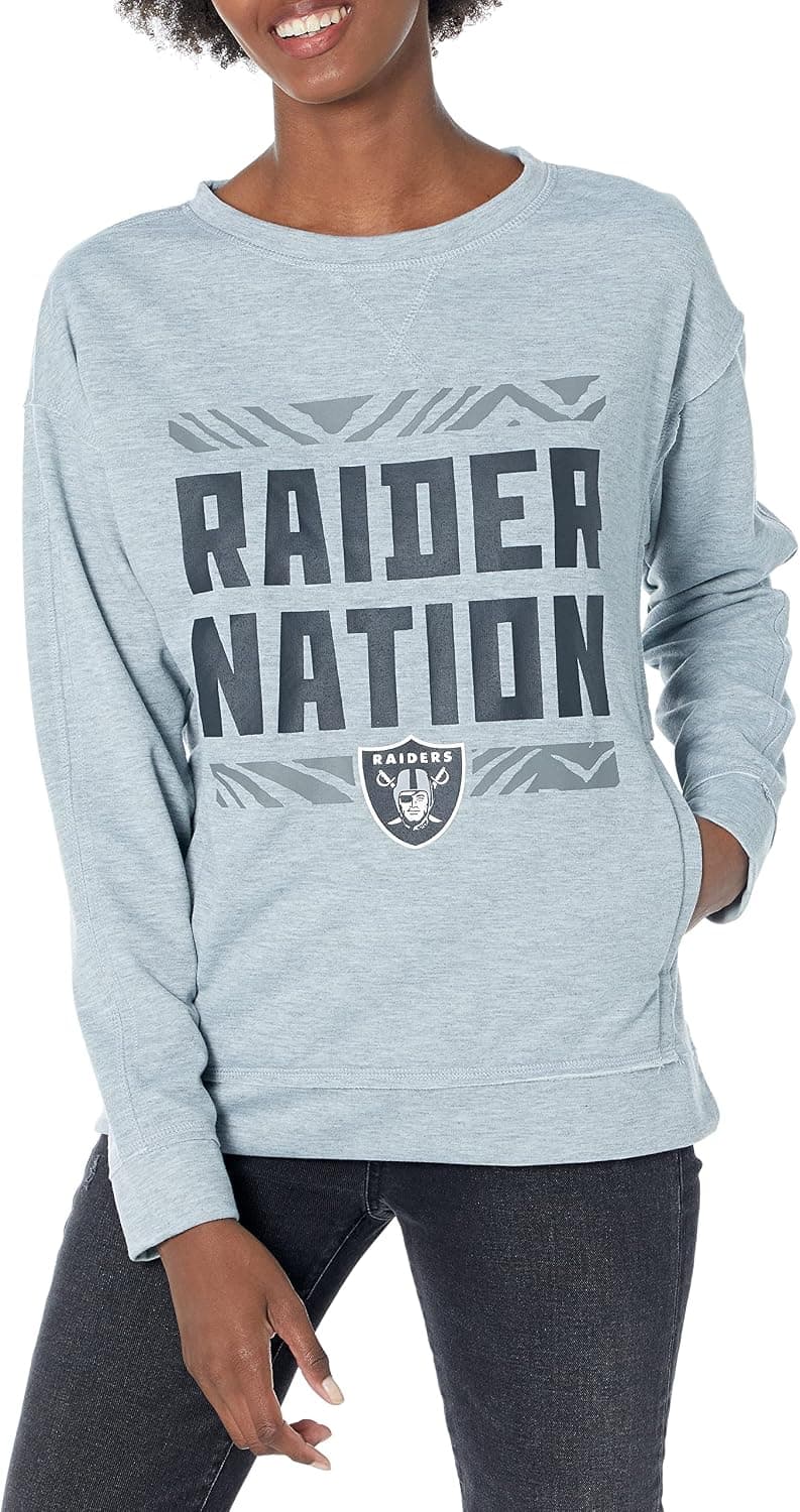 Zubaz Women's Heather Grey Pocketed Crewneck Tee