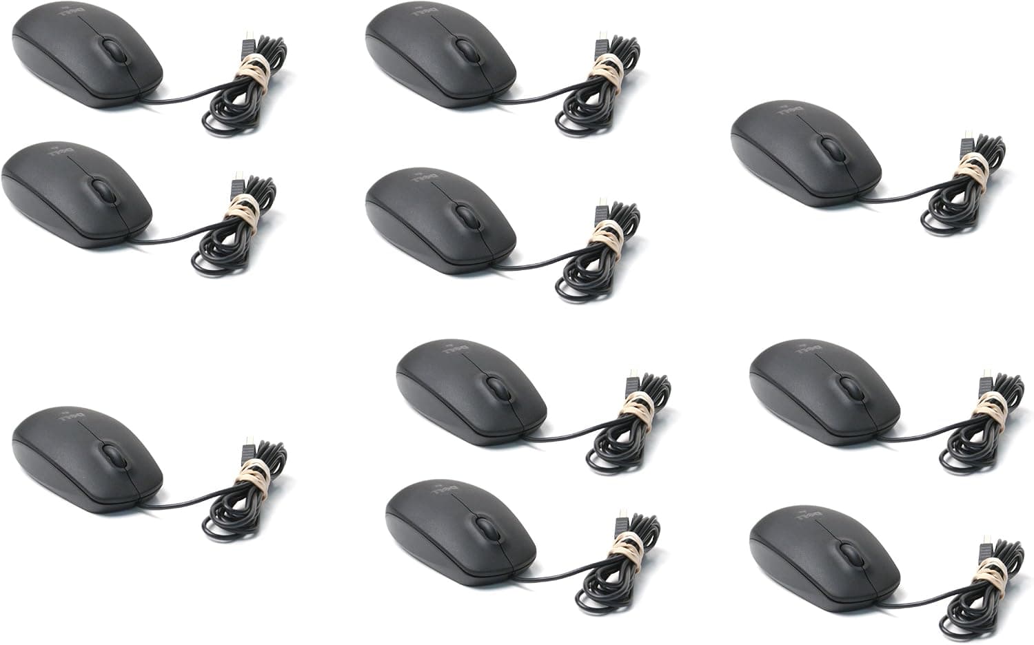 10-LOT Genuine Dell 9RRC7 Optical USB Wired Mice, Compatible Dell Part Numbers: 356WK, 5Y2RG, 11D3V, MS111-P, 330-9456