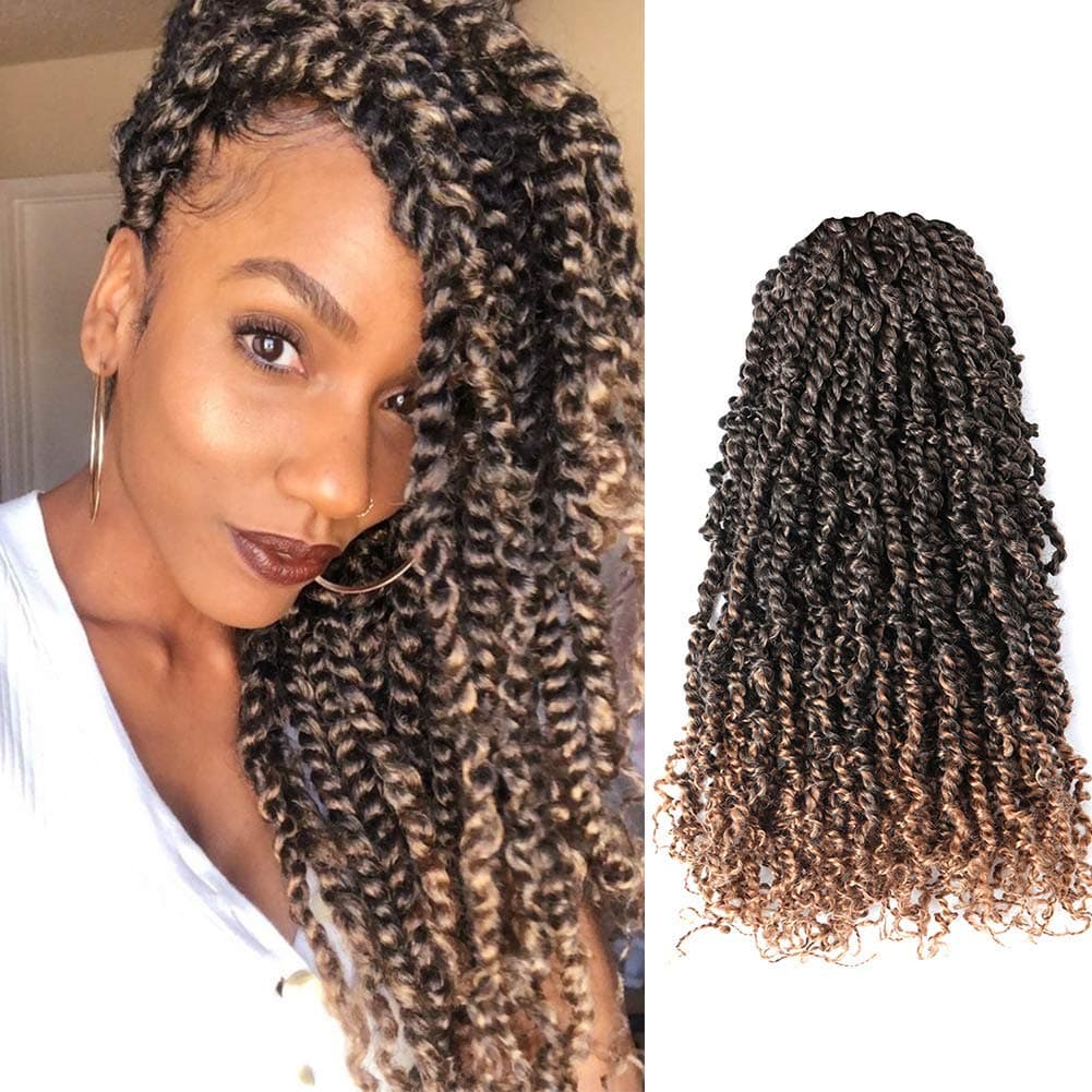 Tiana Passion Twist Hair 20 Inch 6 Packs Ombre Blonde Pre-twisted Passion Twist Crochet Hair Pre-looped Passion Twist Braids Hair Synthetic Braiding Hair Extensions (20 Inch 6 Packs, T27)
