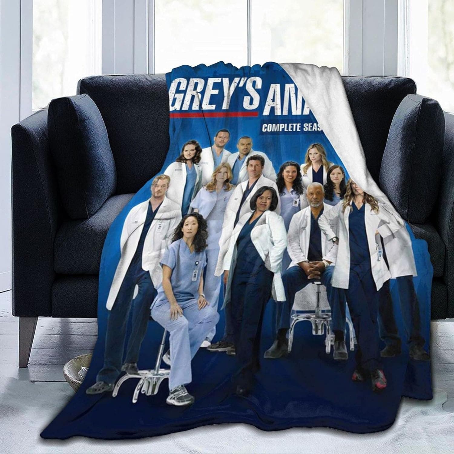 Grey-s-Hero Home Soft Fleece Blankets Throw Fluffy Fuzzy Lightweight Cozy Plush Bedding Couch Sofa Home