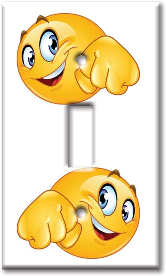 Art Plates brand - Single Gang Toggle Switch - Wall Plate - Fist Bump Emoji