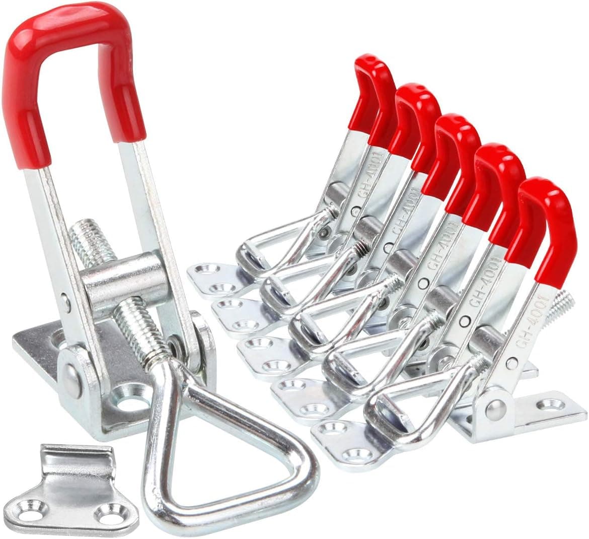 Adjustable Toggle Clamp, 6Pack 360lbs Holding Capacity Heavy Duty 4001 Style Toggle Latch Clamp Hasp for Door, Box Case Trunk, Smoker Lid, Jig. Quick Release Pull Latch, Sturdy Metal Draw Latch
