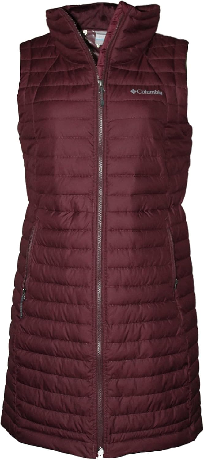 Columbia Women's White Out Long Puffer Omni Heat Full Zip Insulated Vest